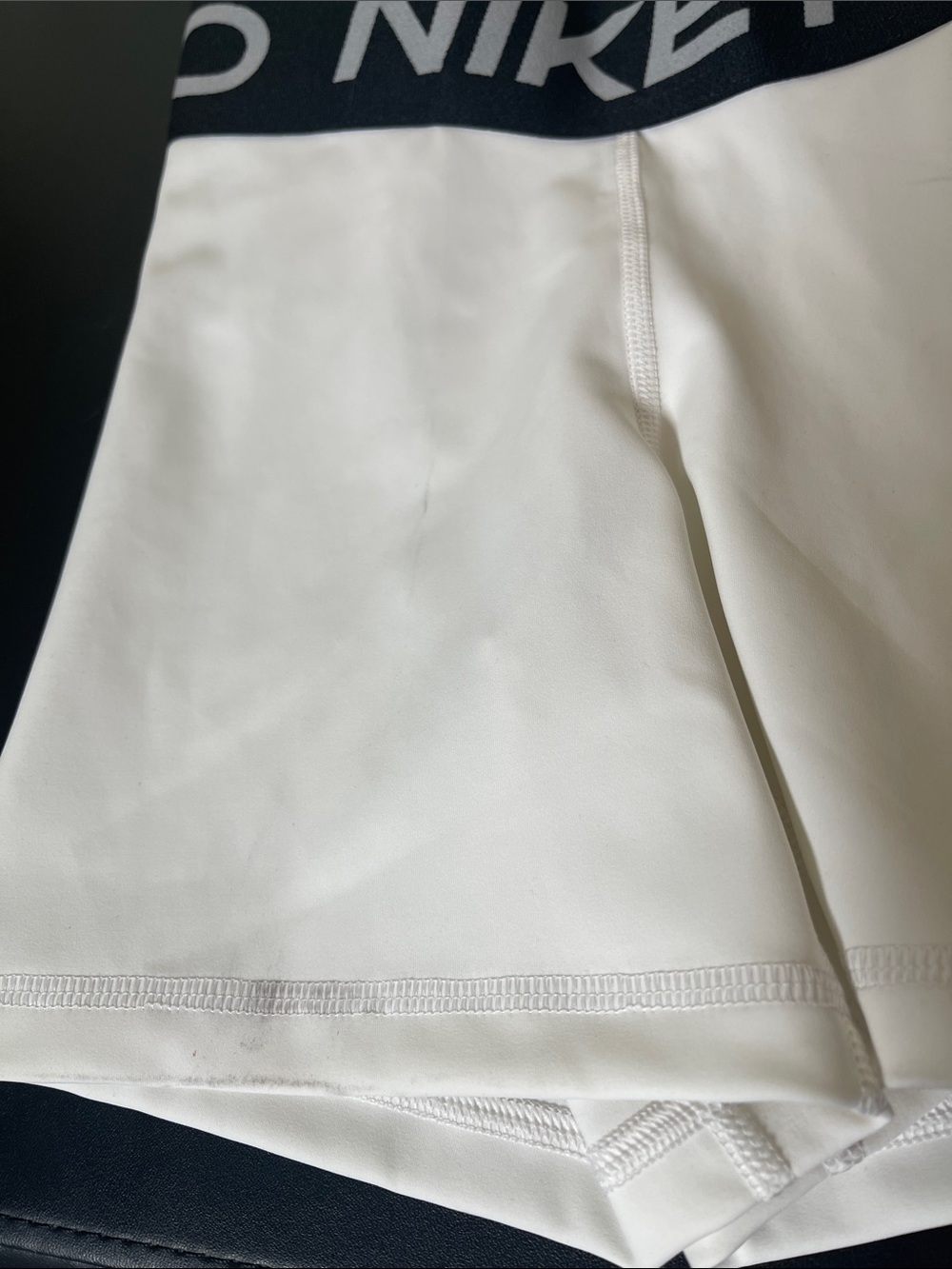 Nike White Bike Shorts with Black Nike Pro Waistband - Picture 10 of 10